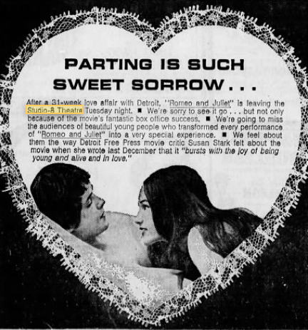 Studio 8 Theatre - July 1969 Ad